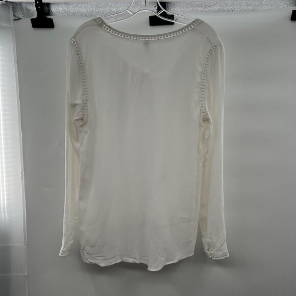 Old Navy Women's Long Sleeve Lace Trimmed Hi Low Top White Size Small - Picture 6 of 9